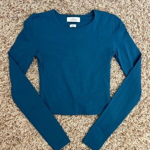 Aritzia Babaton Size XS Dark Green Contour Long Sleeve Top!